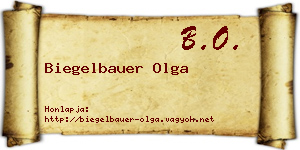 Biegelbauer Olga névjegykártya